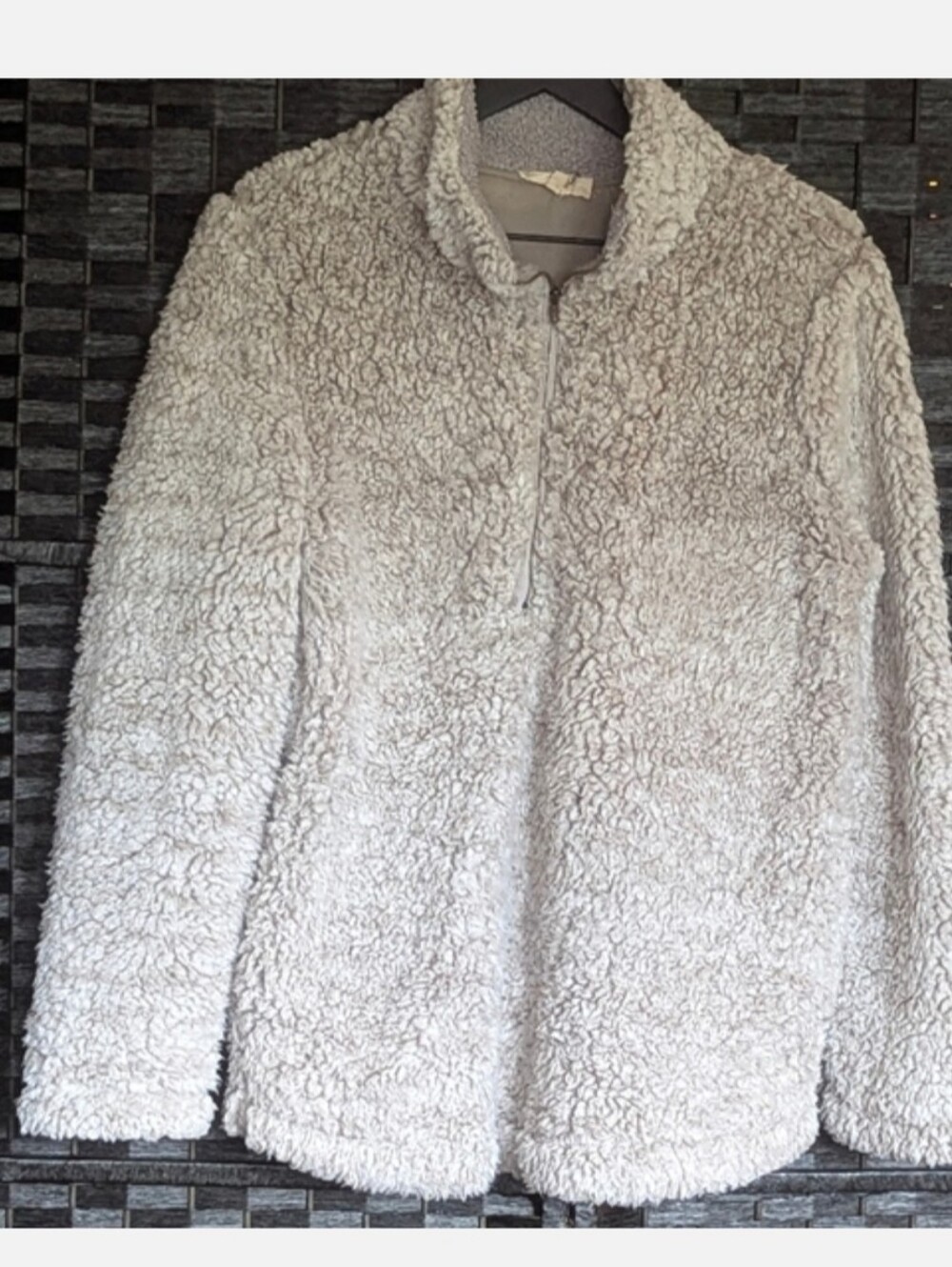 Entro Cream Teddy Jacket Stand-Up Collar So Soft Warm Medium Cuddly
